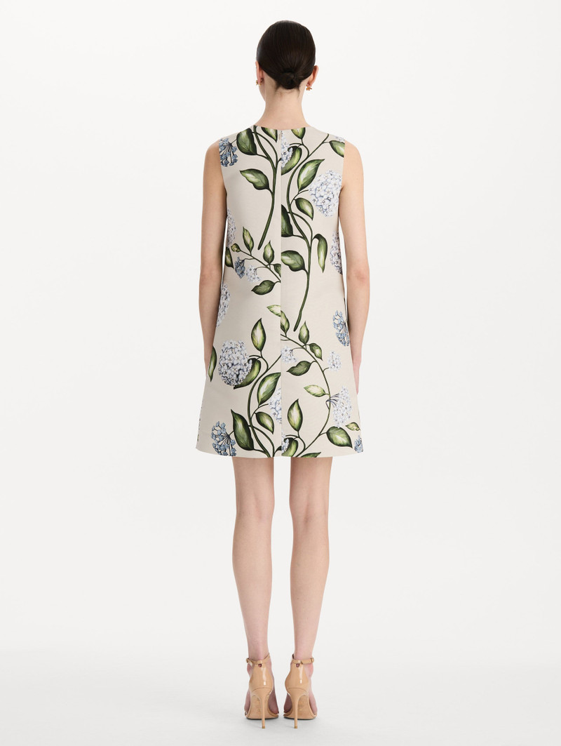 PORCELAIN FLOWER FAILLE SHIFT DRESS 3