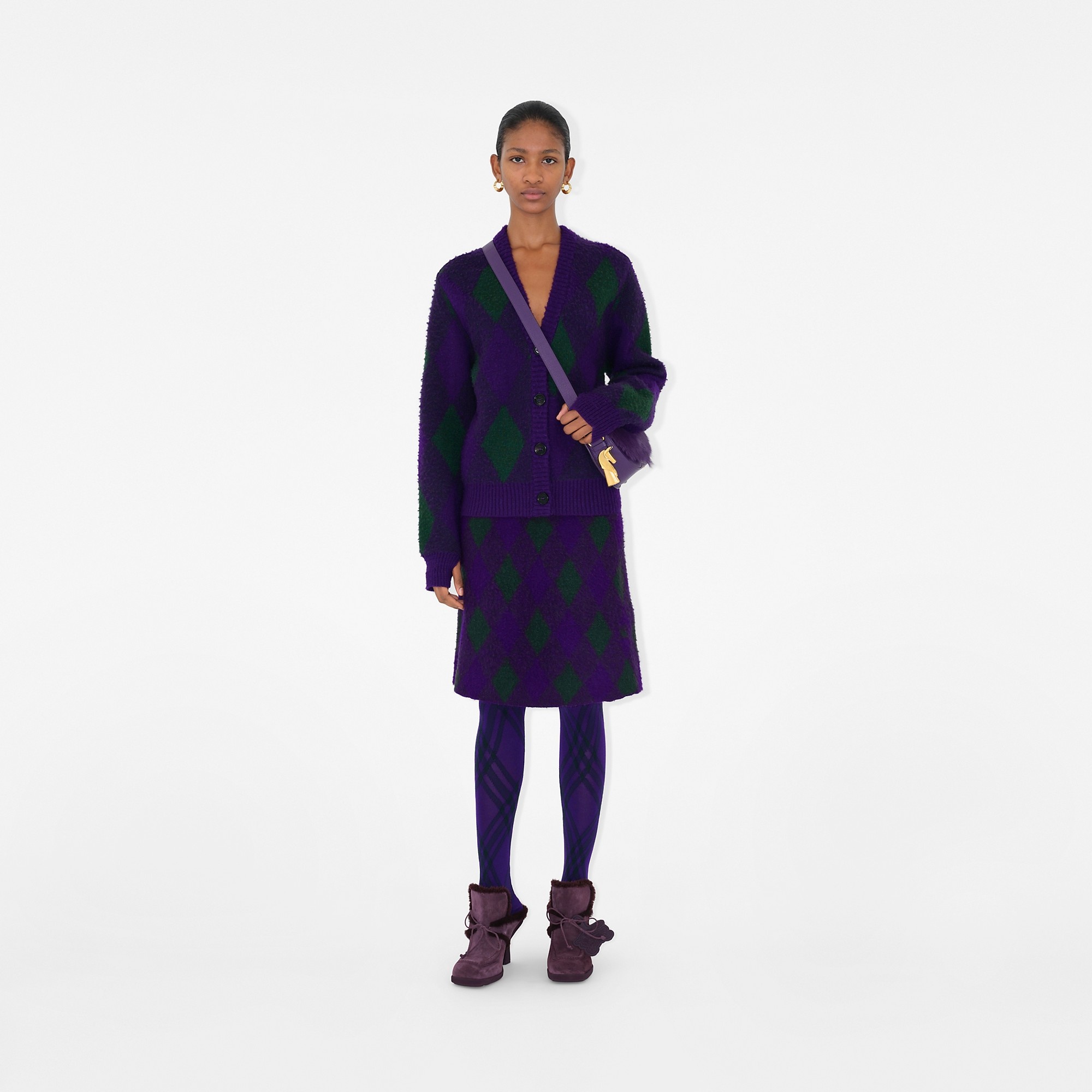 Argyle Wool Cardigan - 2