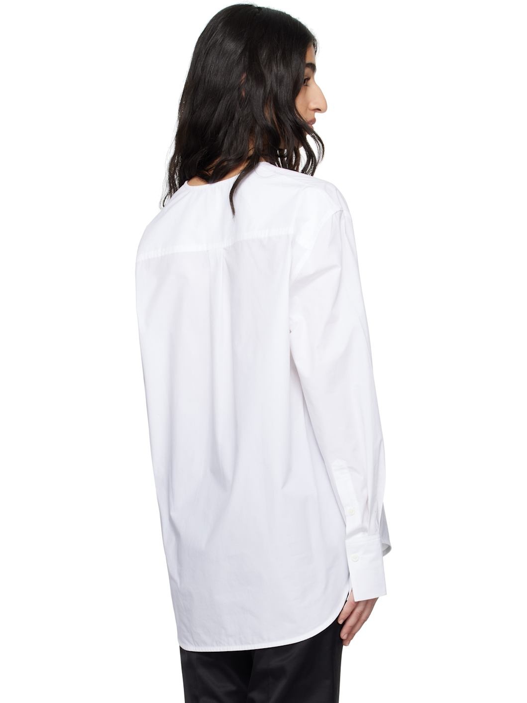 White V-Neck Shirt - 3