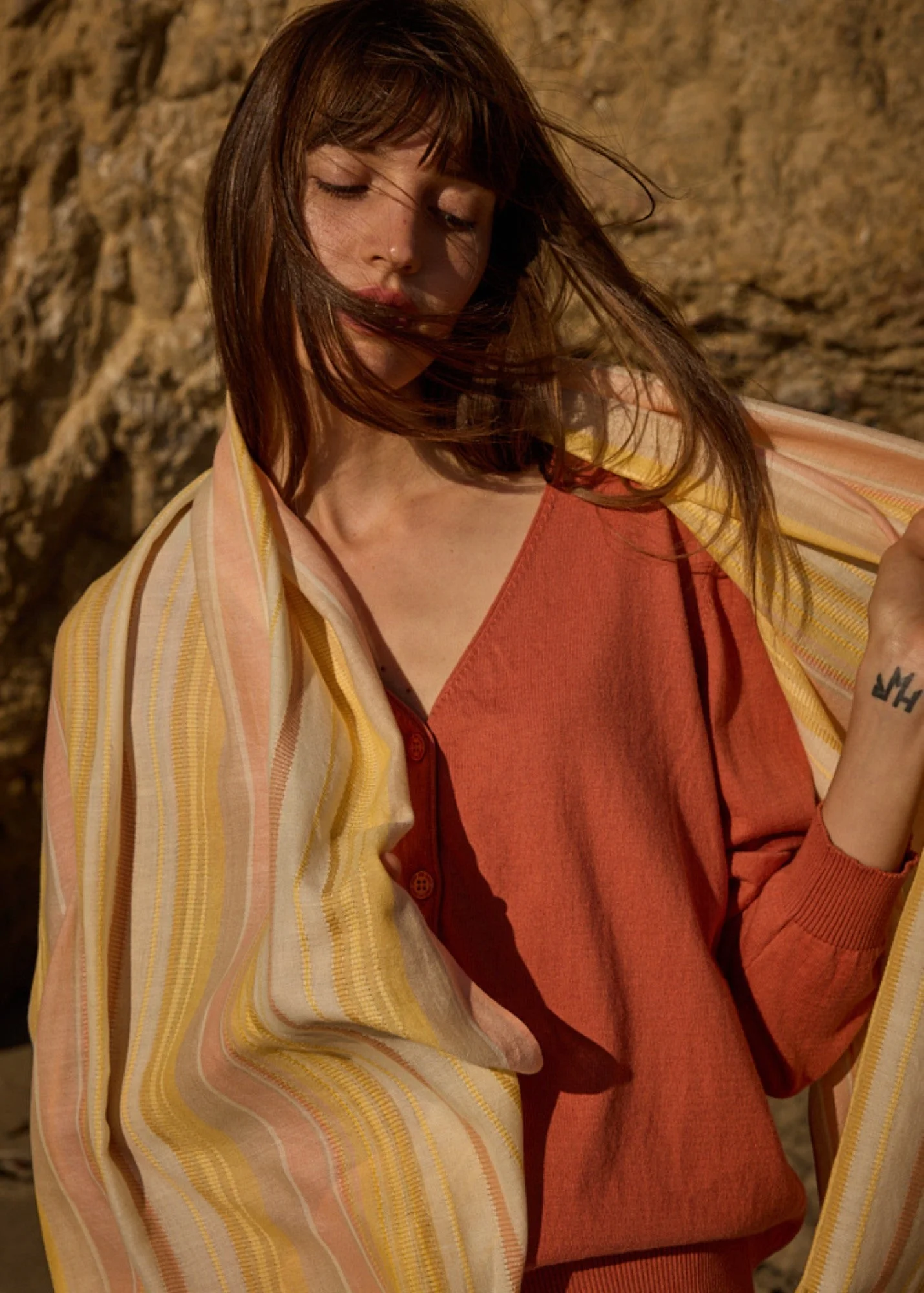Multicolored striped scarf - 1