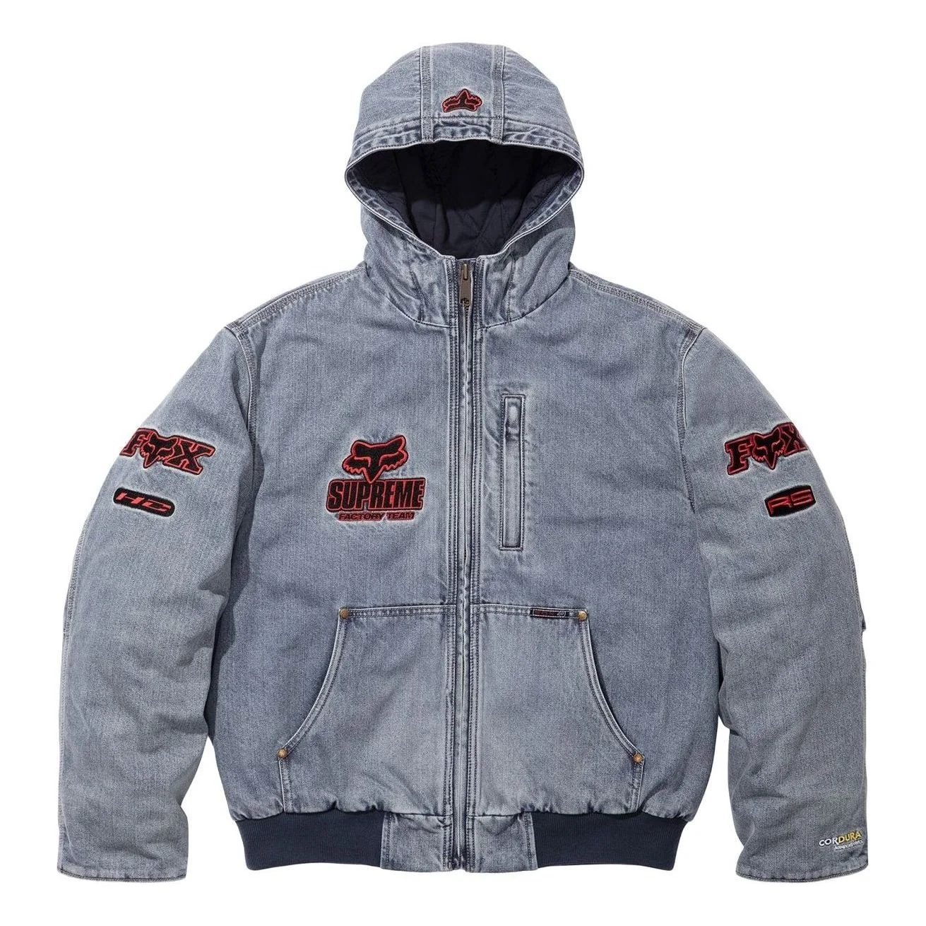 Supreme x Fox Racing Hooded Work Jacket 'Denim' FW25J59-DENIM - 1