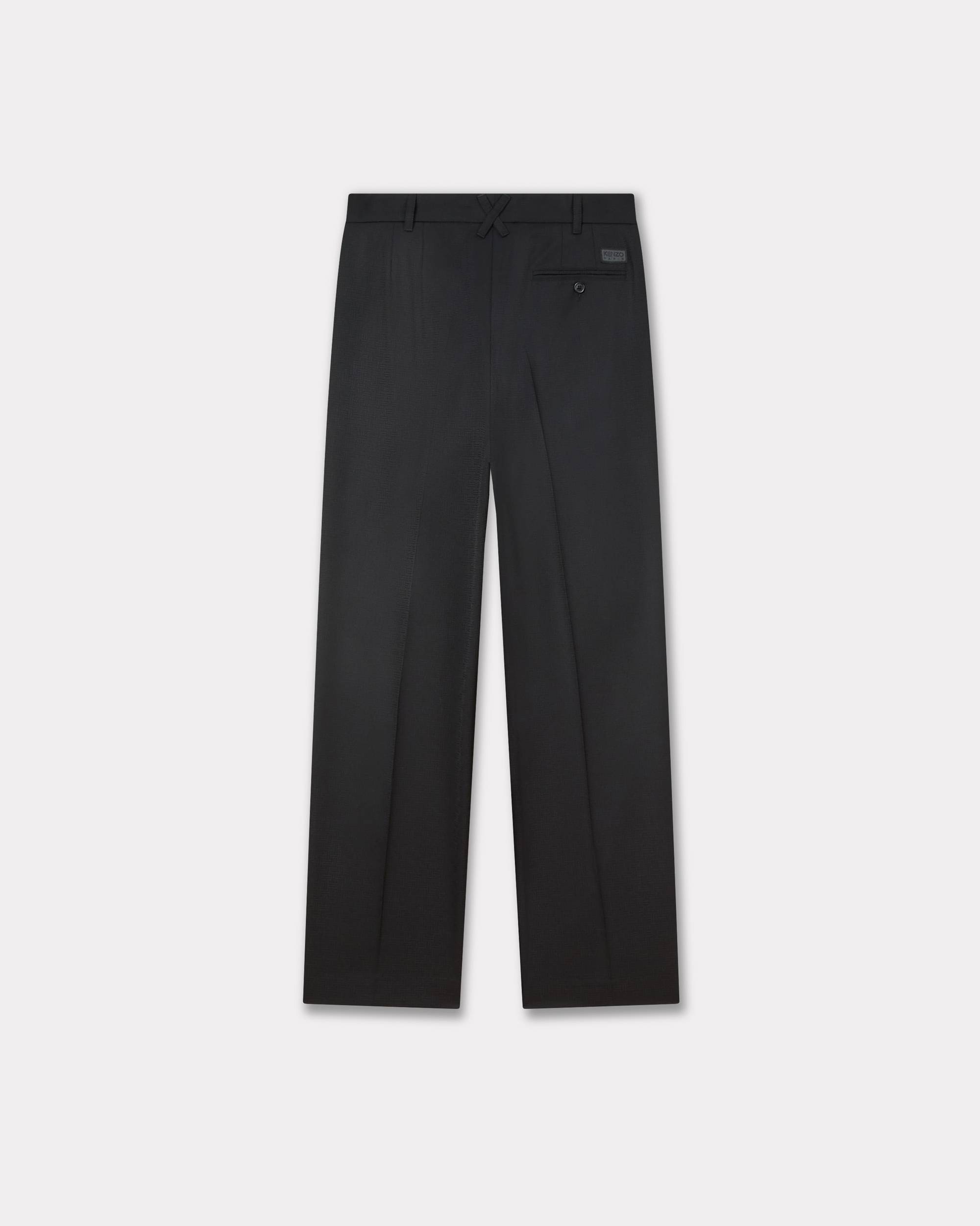 'KENZO Weave' pleated tailored pants in wool jacquard - 2