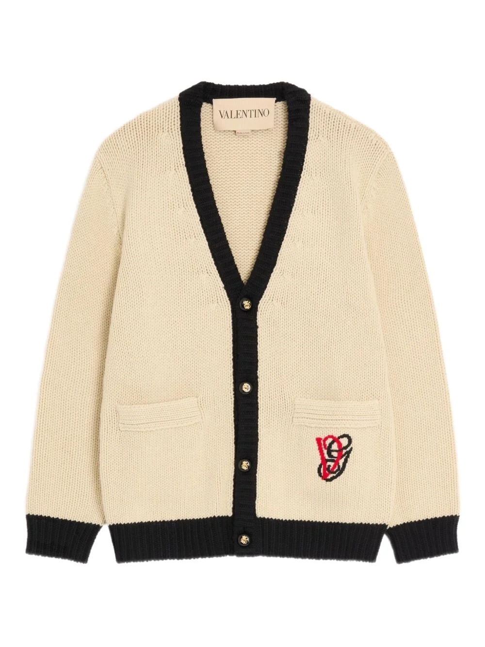 embroidered wool cardigan - 1