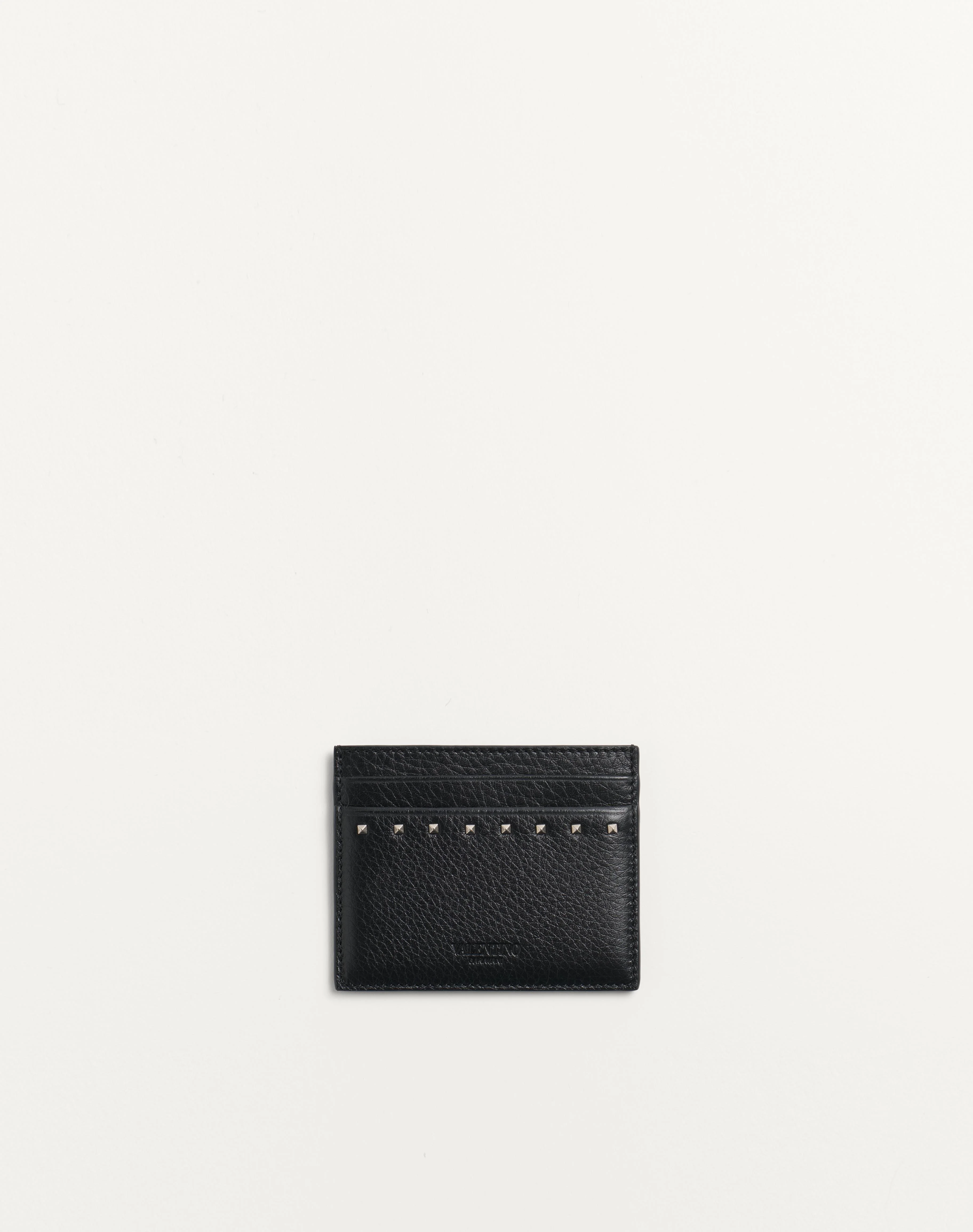 ROCKSTUD GRAINY CALFSKIN CARDHOLDER - 1