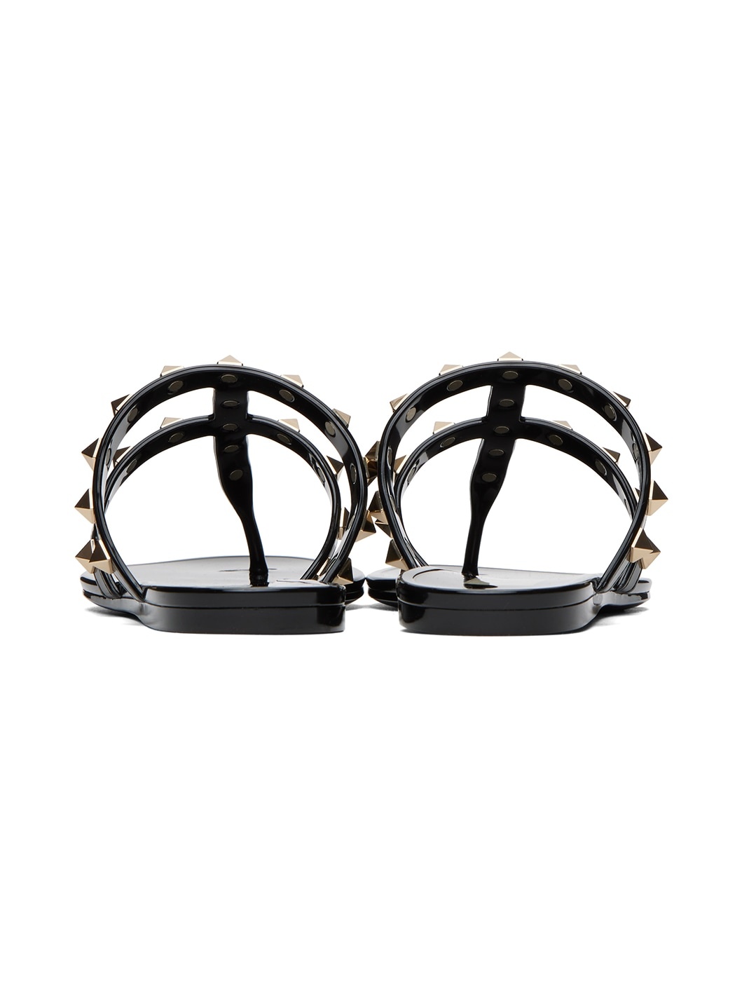 Black Rockstud Sandals - 2