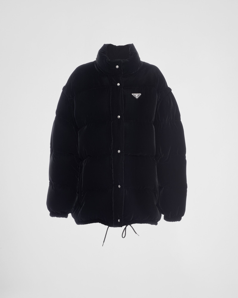 Convertible velvet down jacket 1