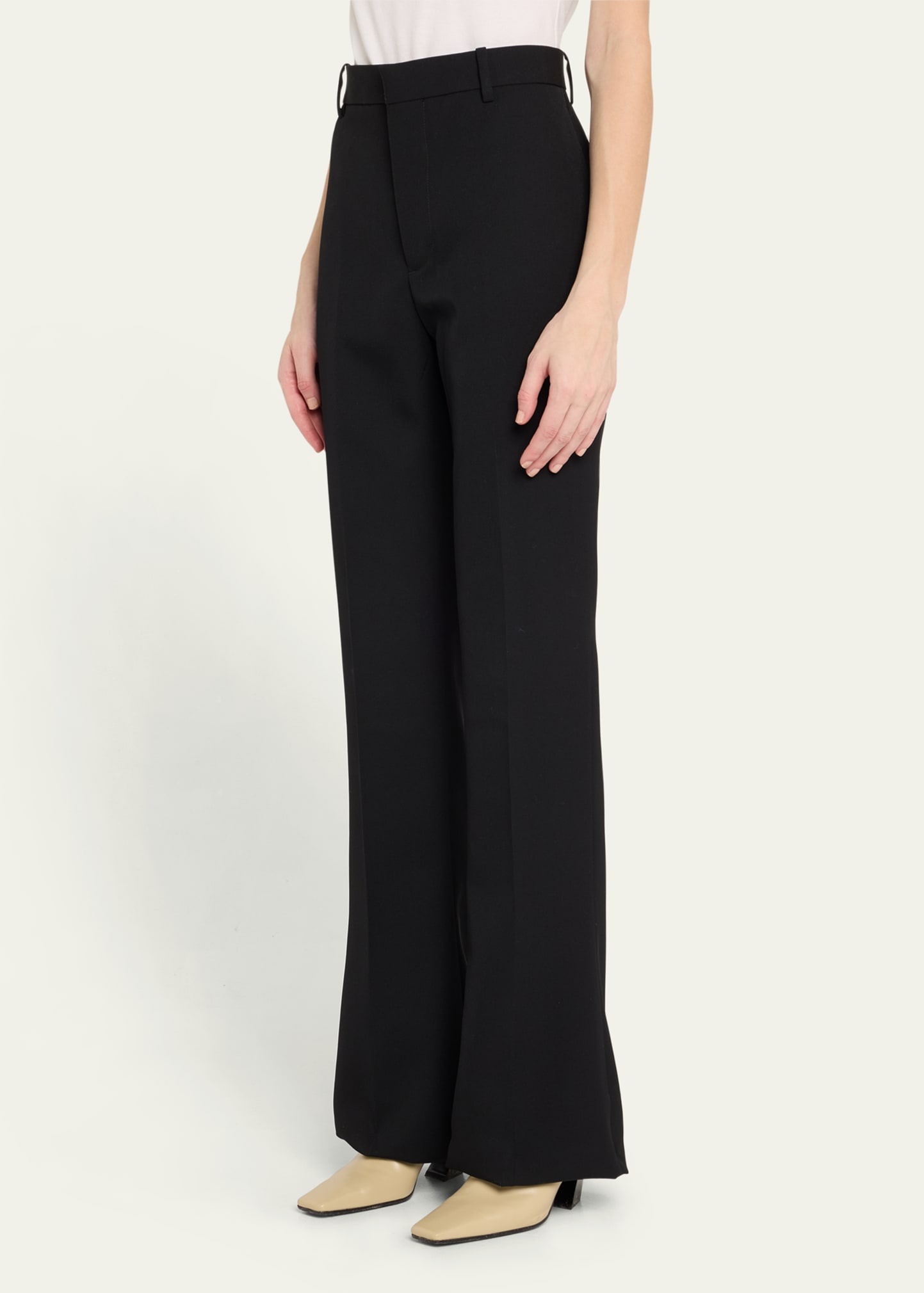 Bottega Veneta Wool Twill Flare Trousers | bergdorfgoodman