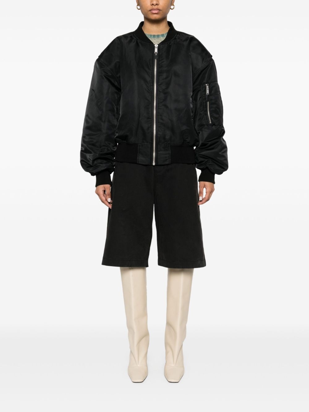 cropped bomber jacket - 3
