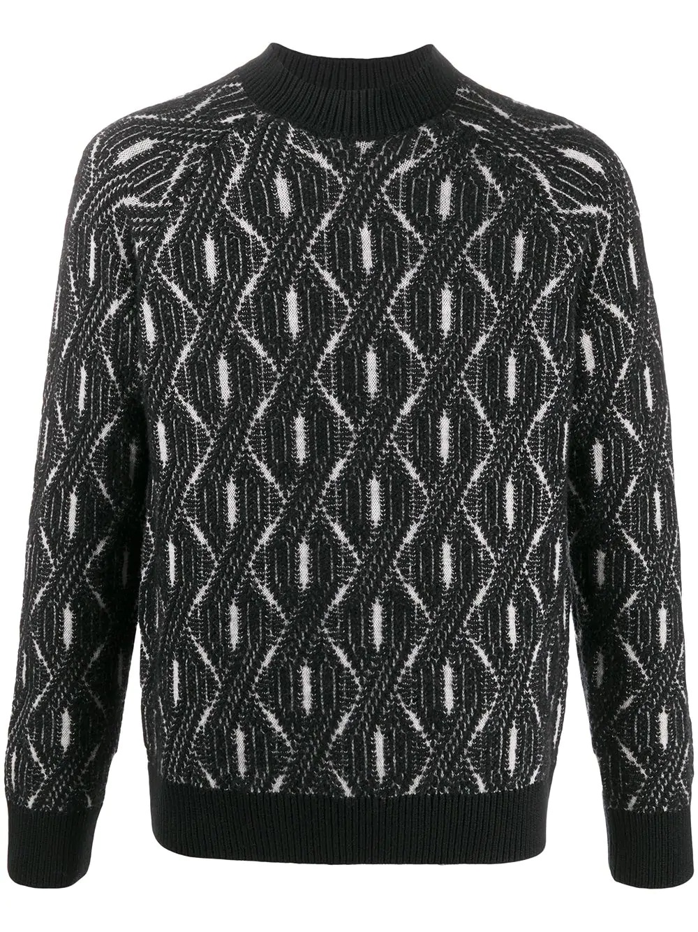 braided pattern knit jumper - 1