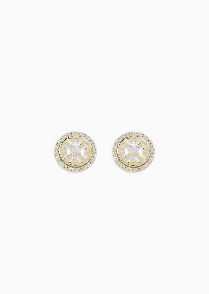 Gold-Tone Sterling Silver Stud Earrings 1