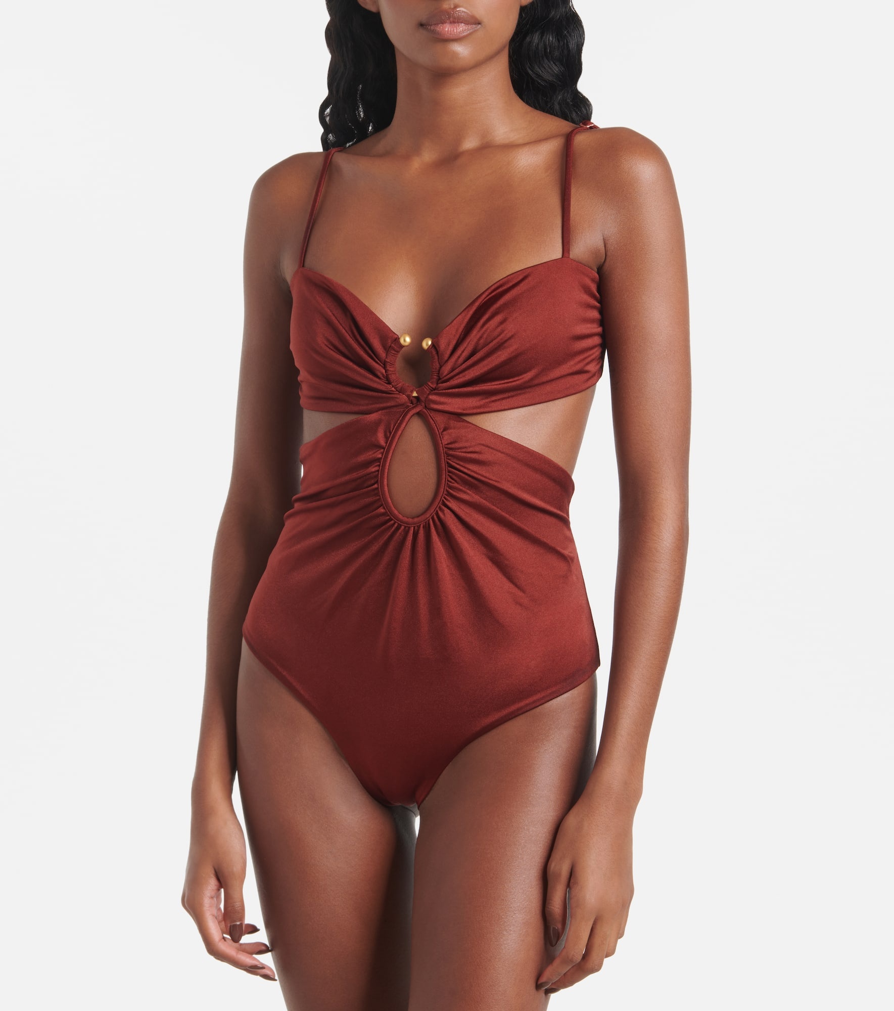 Gathered cutout swimsuit - 2