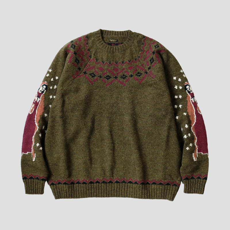 5G WOOL ELBOW VIRGIN MARY NORDIC SWEATER - 1