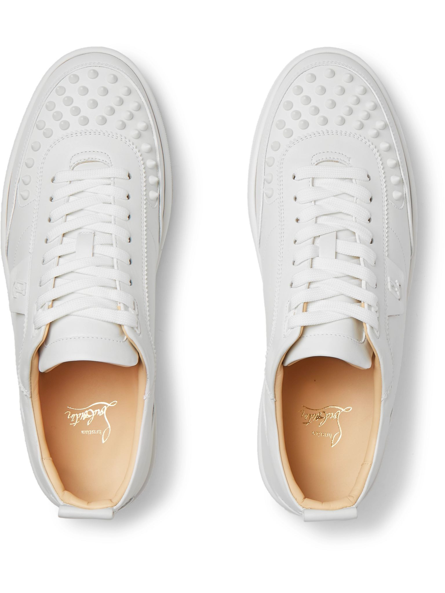 Happyrui Spiked Leather Sneakers White - 7