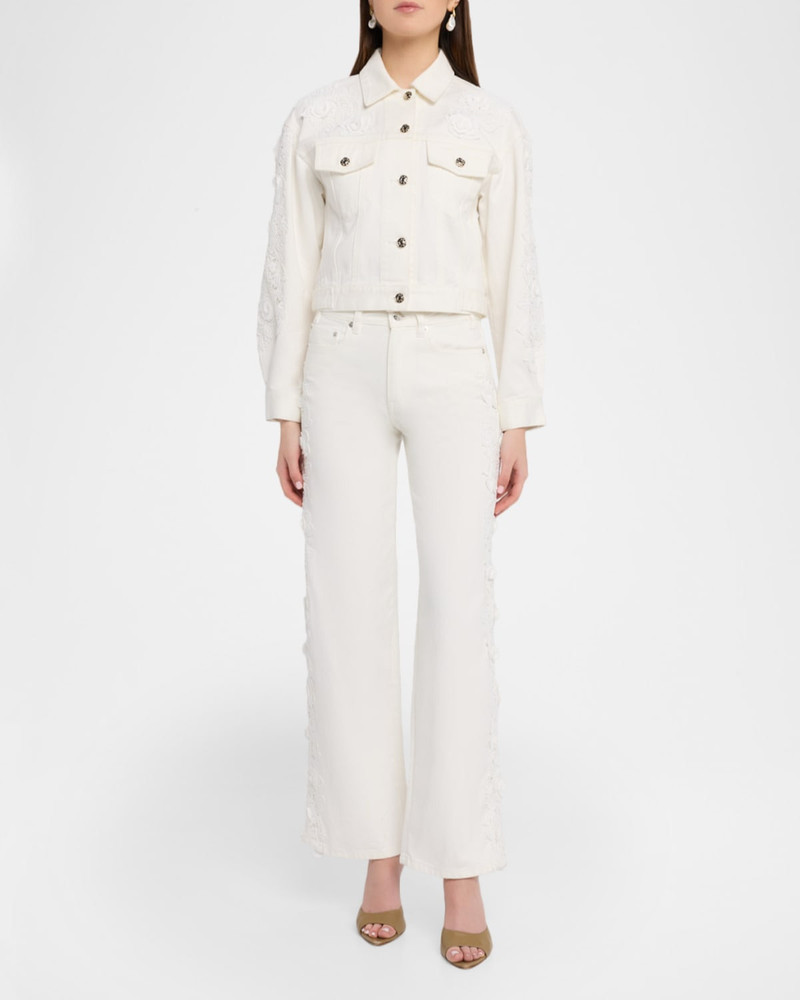GENERATION LOVE Esme Lace Appliqué Straight-Leg Jeans outlook