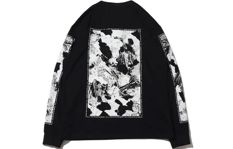 Men's Nike SS22 ACG Large Abstract Rock Pattern Printing Round Neck Pullover Black DQ4962-010 - 2