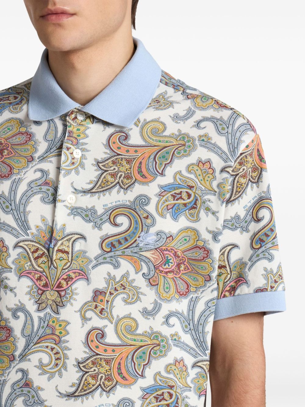 paisley cotton polo shirt - 4