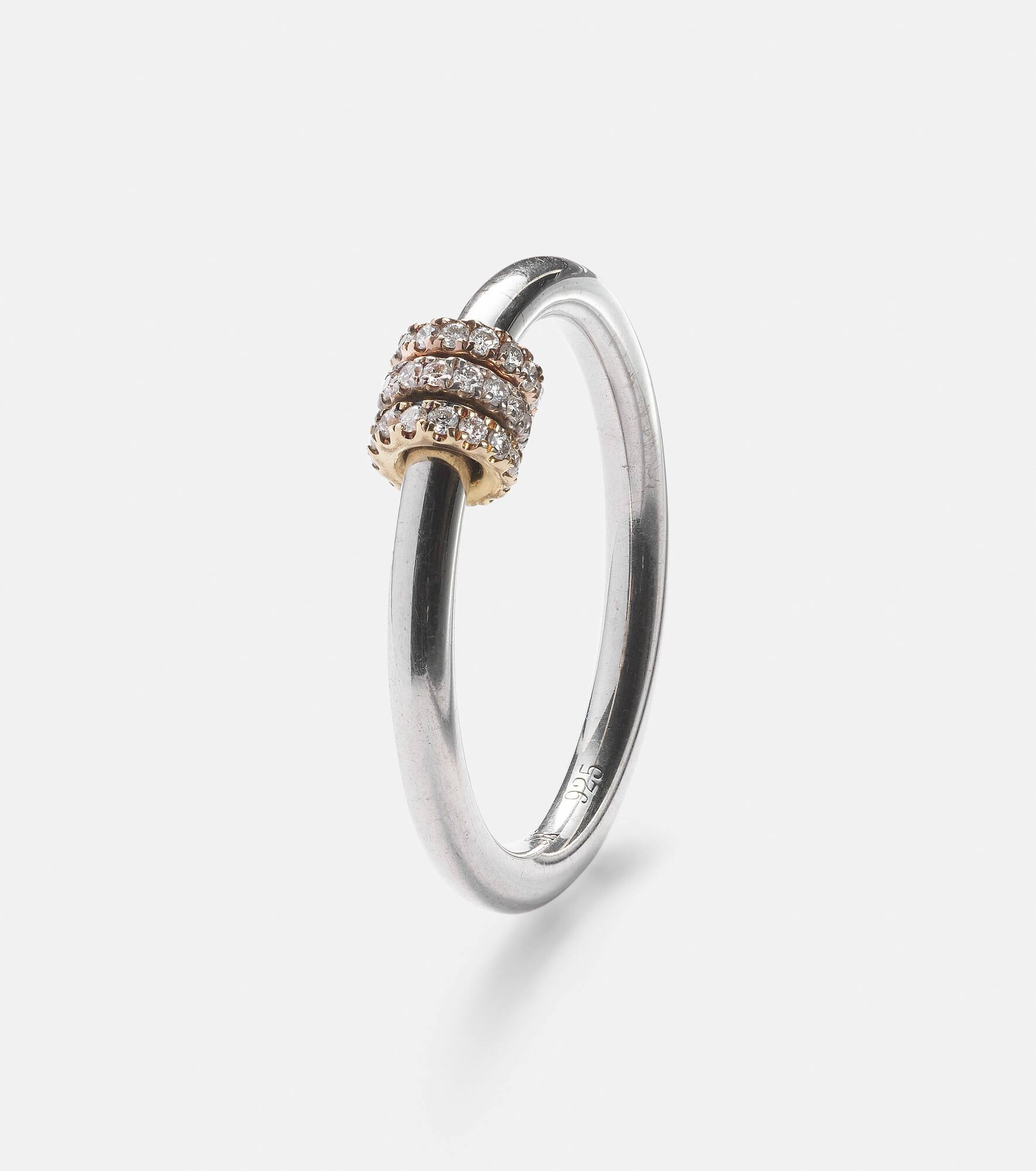 Sirius sterling silver and 18kt gold ring with diamonds - 4