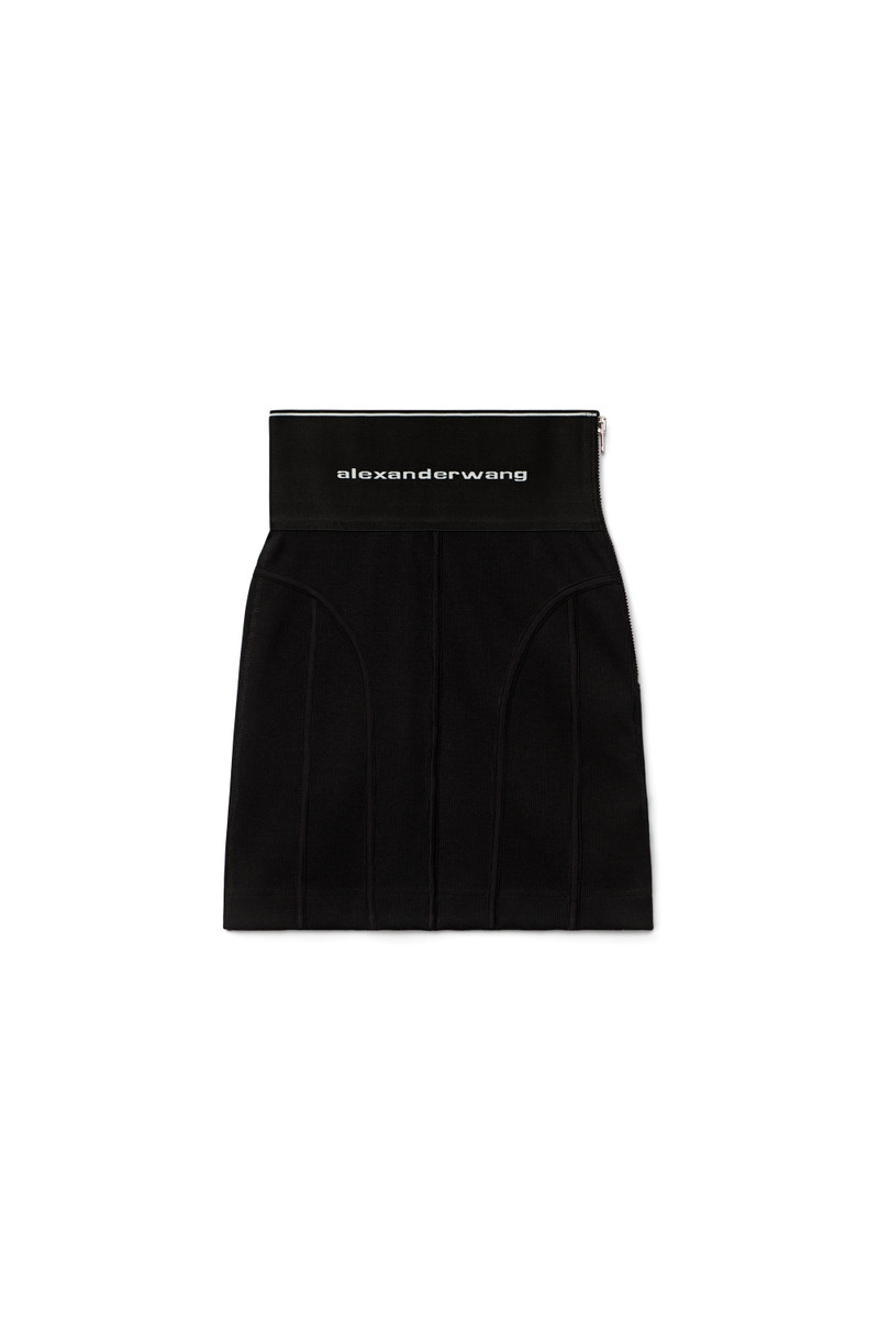 LOGO ELASTIC MINI SKIRT IN RIBBED JERSEY 7