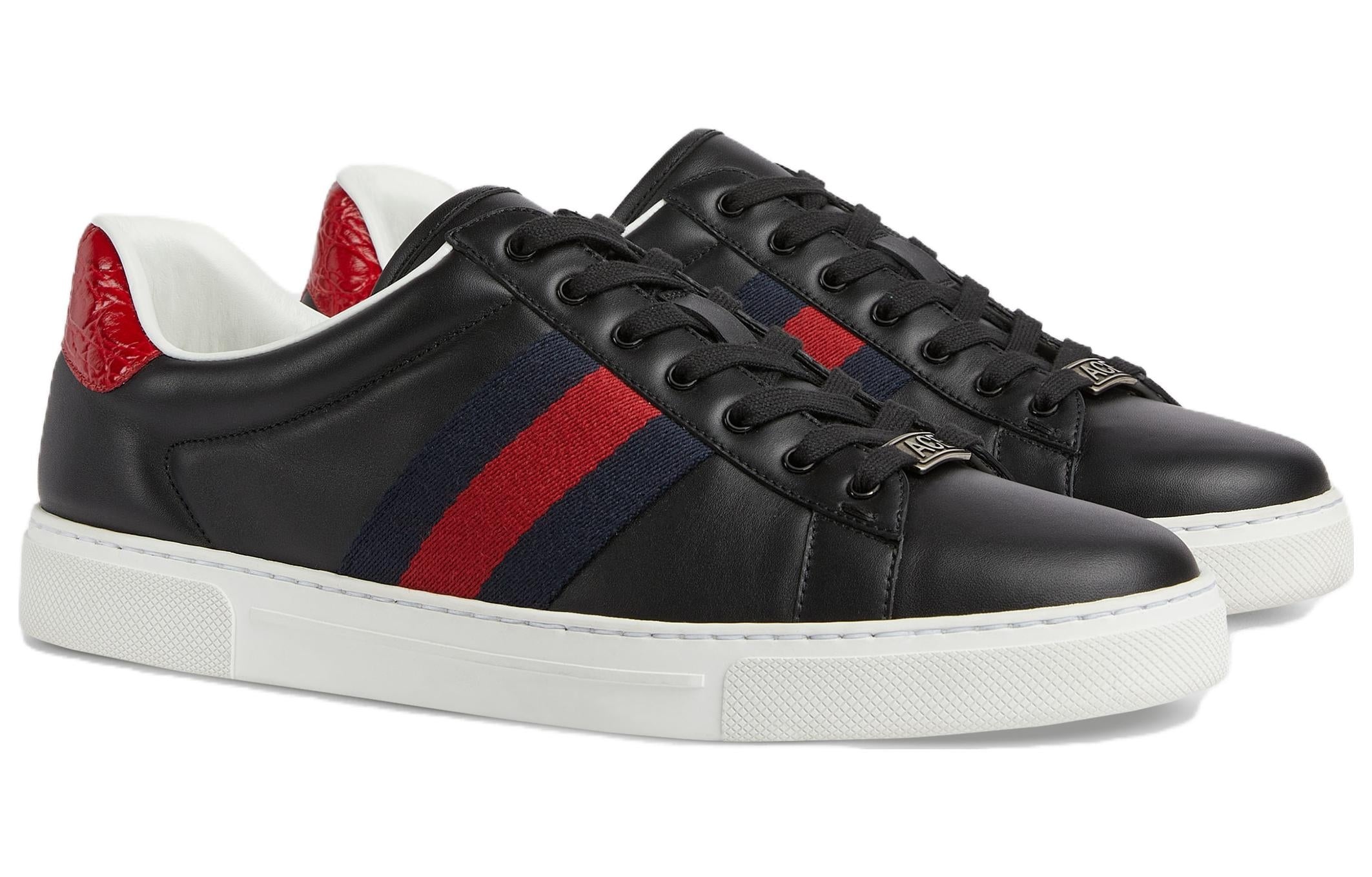 GUCCI Gucci Ace Low-Top Sneakers 'Black Red' 757892-AACAG