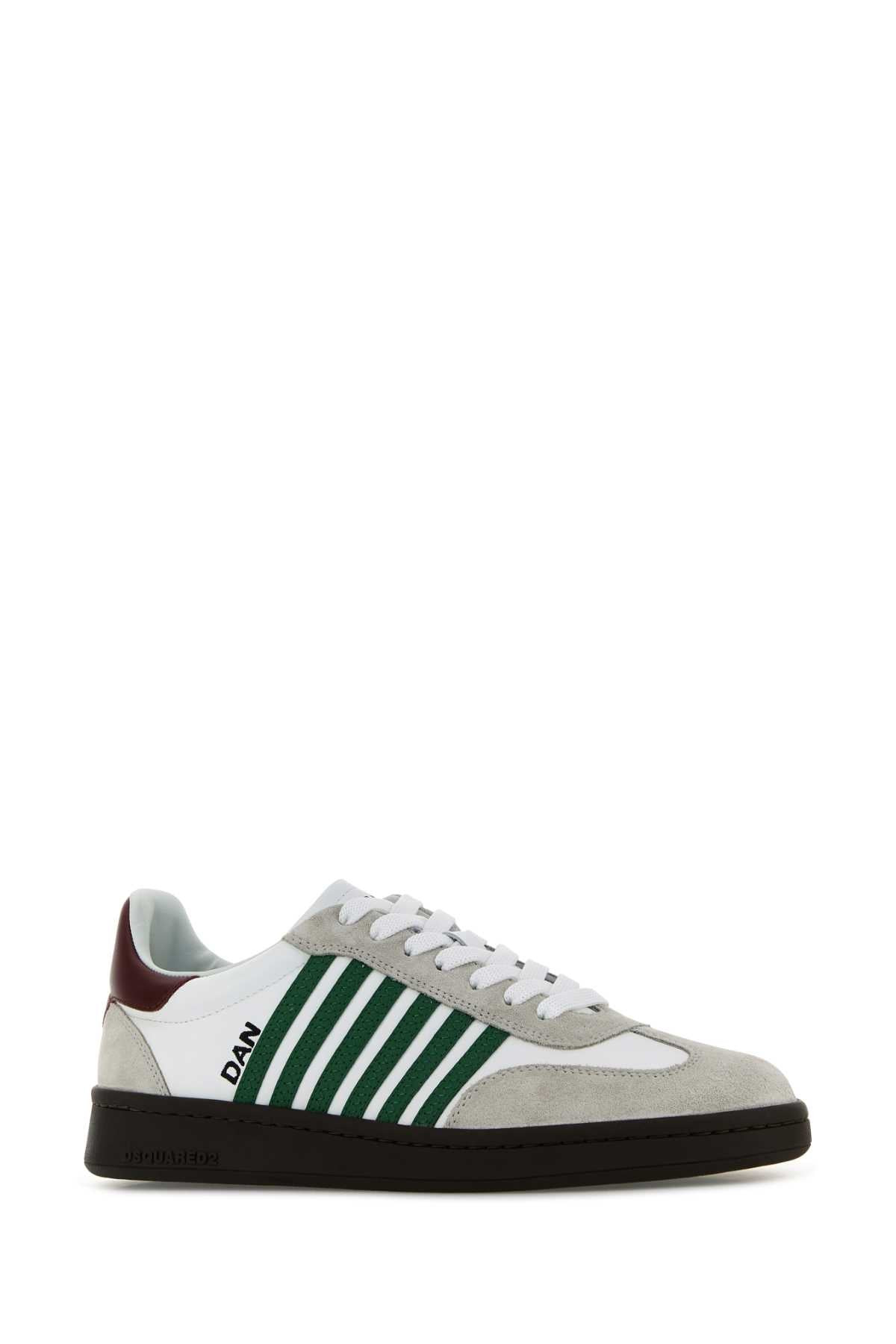 Dsquared Men White Leather Boxer Sneakers - 2