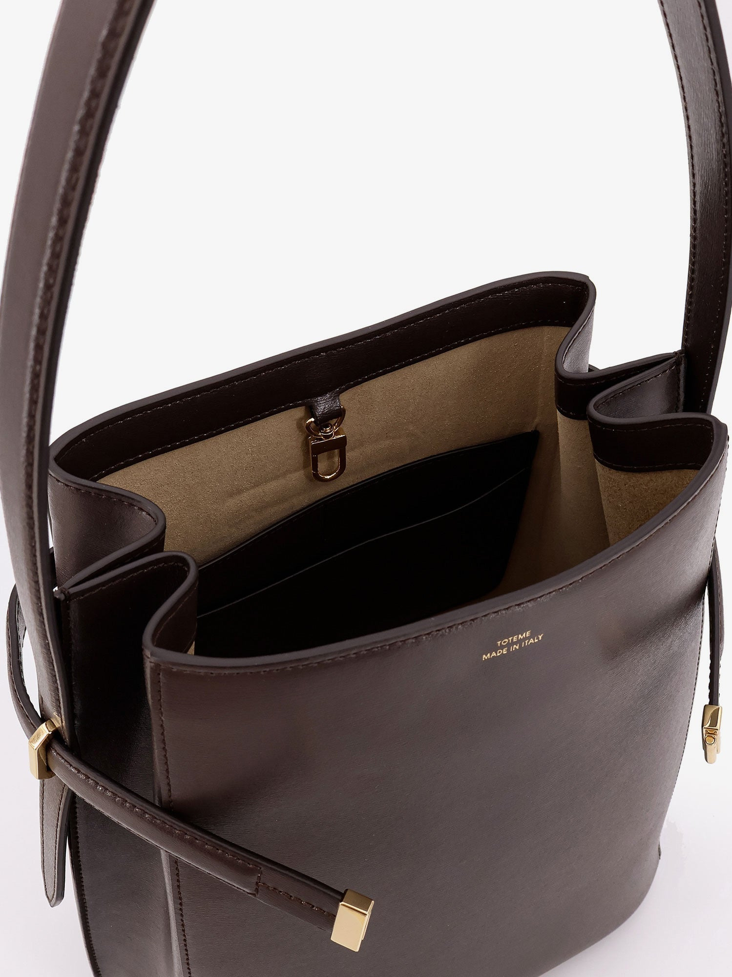 Toteme Women Leather Bucket Bag With Frontal Strap - 5