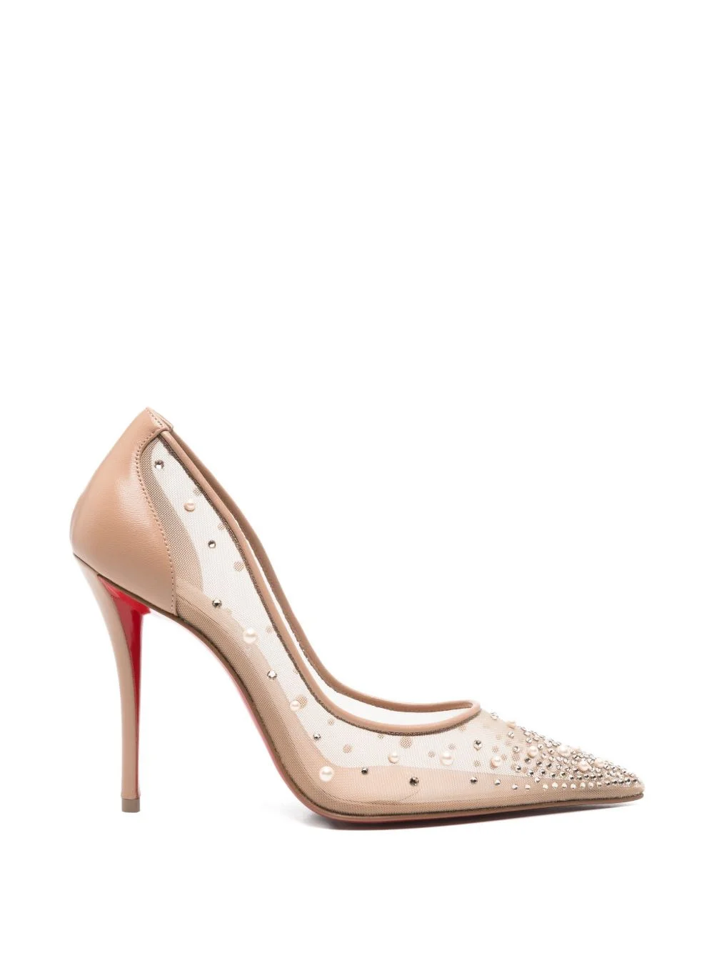 crystal-embellished mesh pumps - 1
