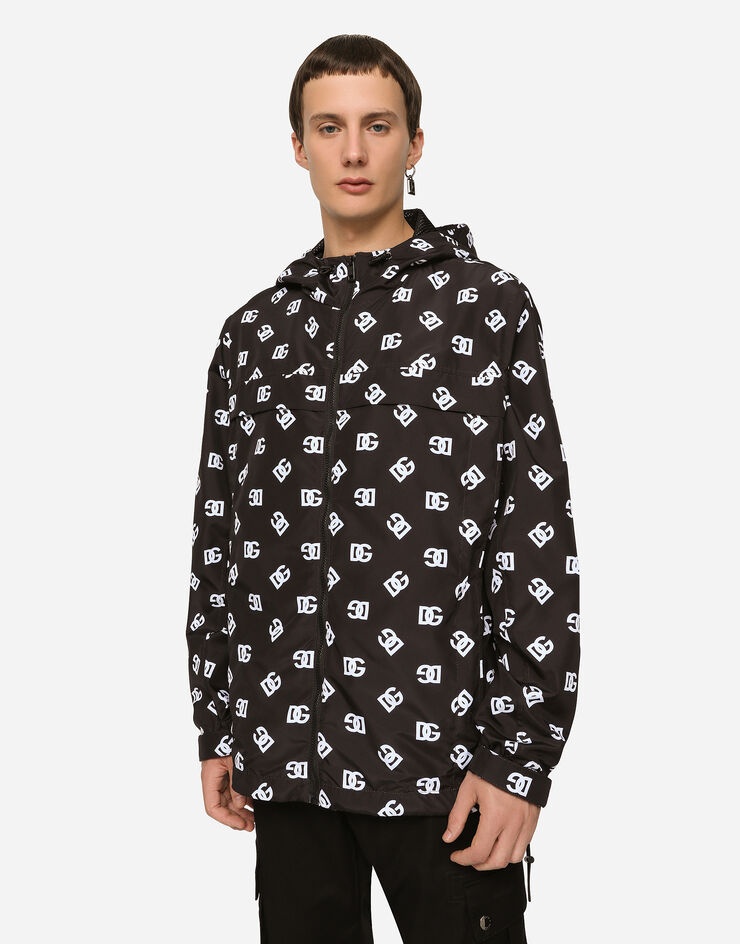 Quilted nylon jacket with hood and DG logo print - 3