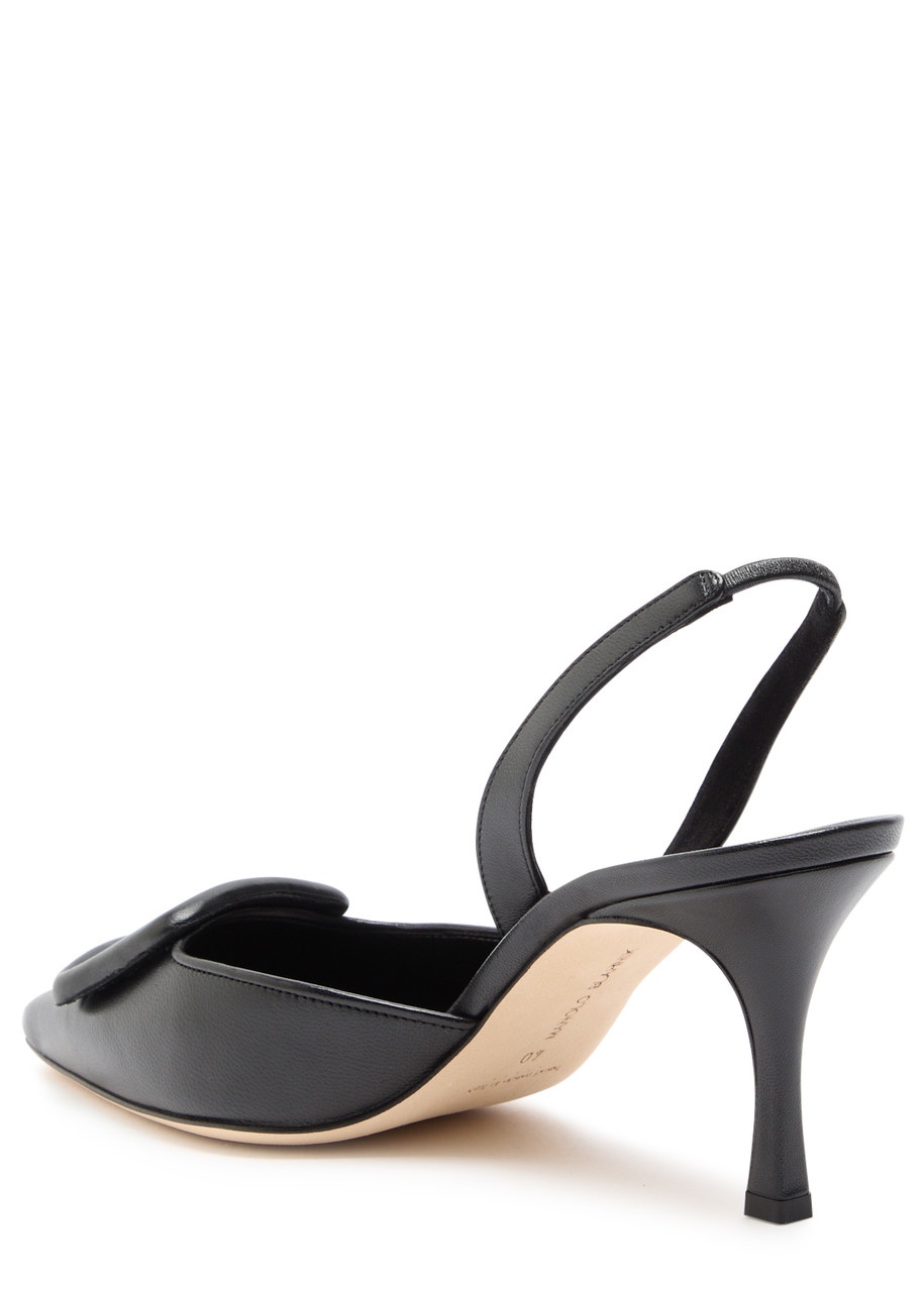 Manolo Blahnik Maysli 70 Leather Slingback Pumps - 2