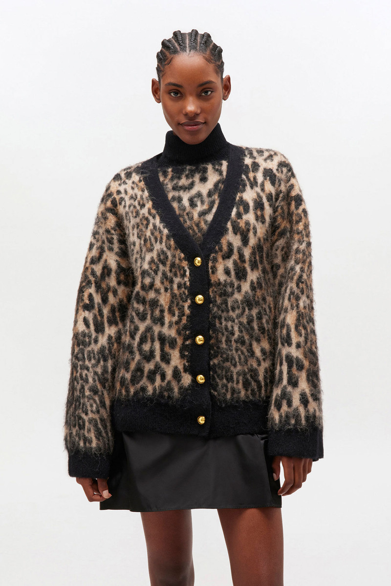 GANNI LEOPARD CARDIGAN outlook