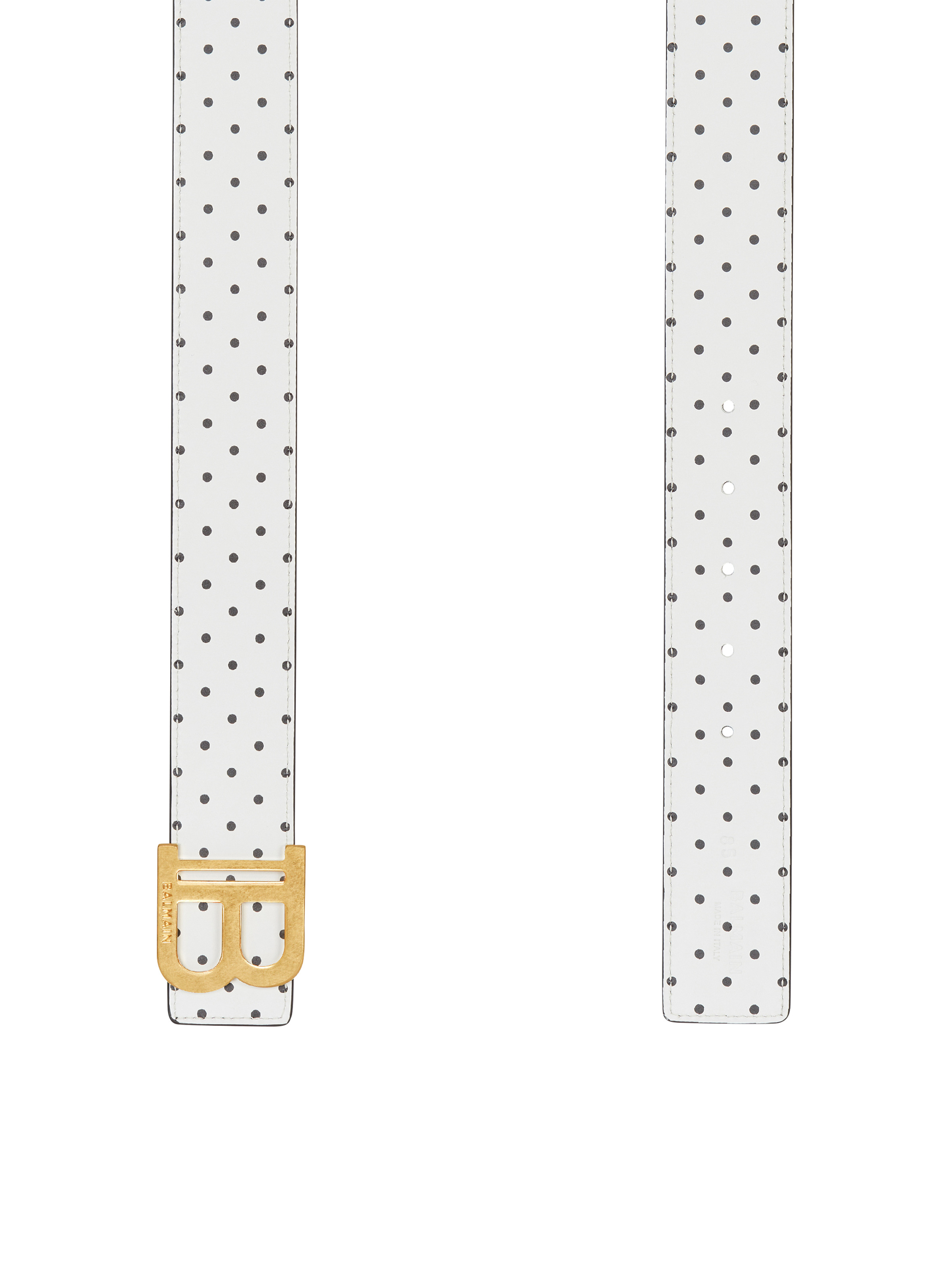 Reversible calfskin B-Belt with a Polka Dots print - 5
