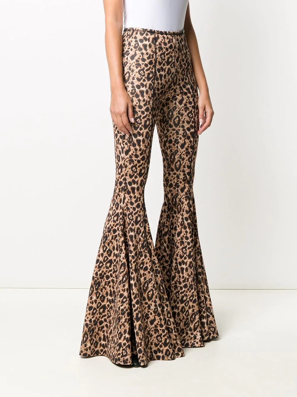 leopard print flared trousers  - 3