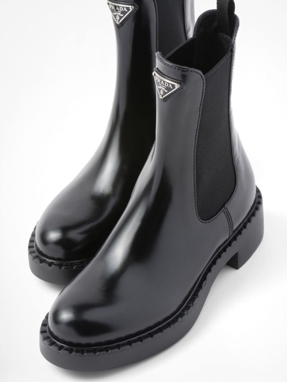 logo plaque brushed-effect ankle boots - 5