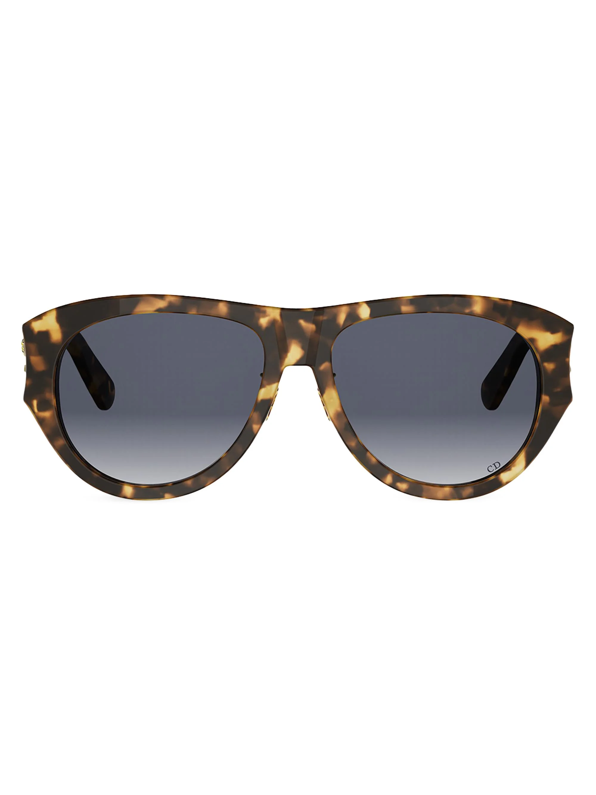 Women's DiorGlow A1I 55MM Pilot Sunglasses - Blonde Havana Gradient Smoke - 1