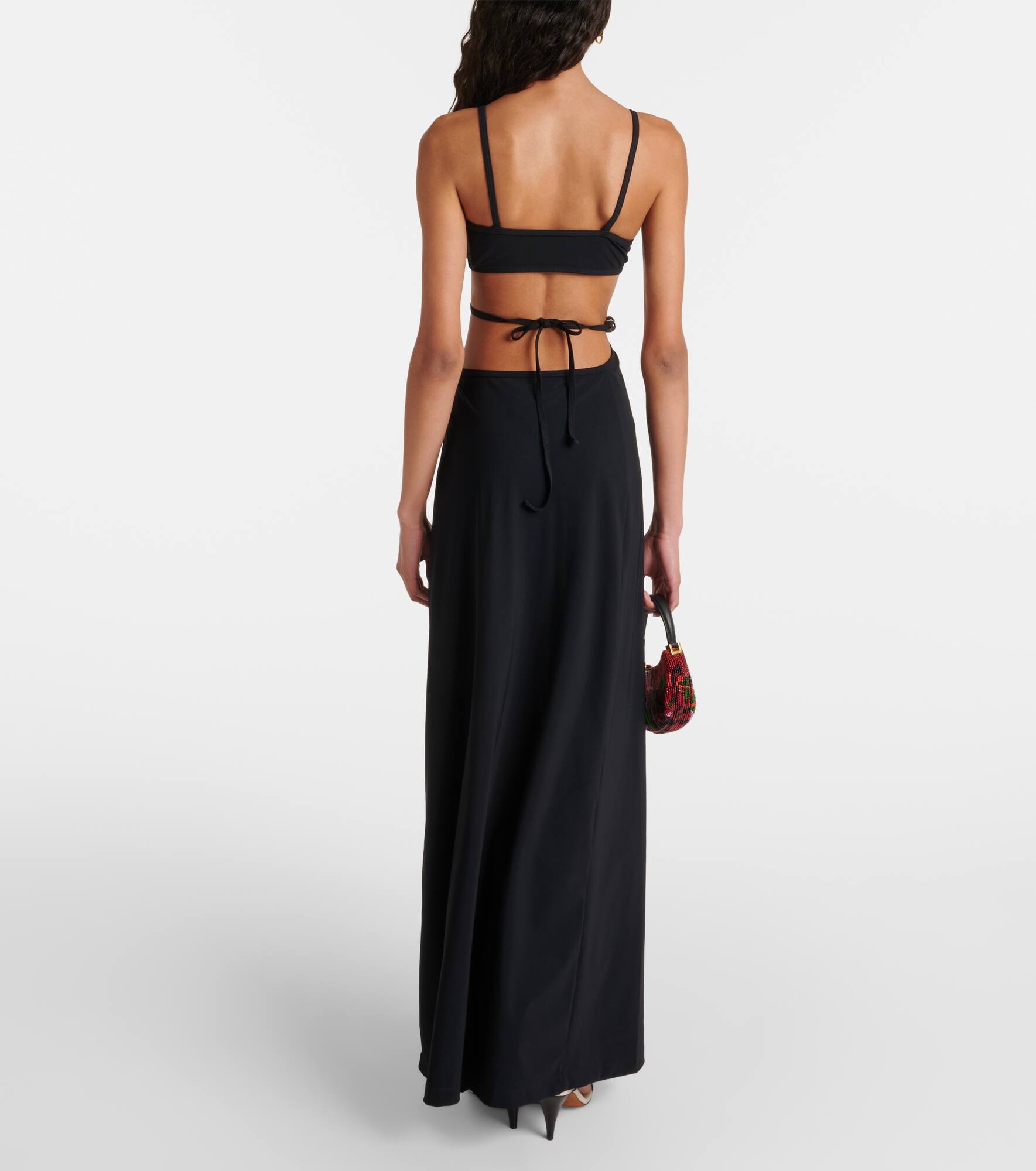 Beaded cutout jersey maxi dress - 3