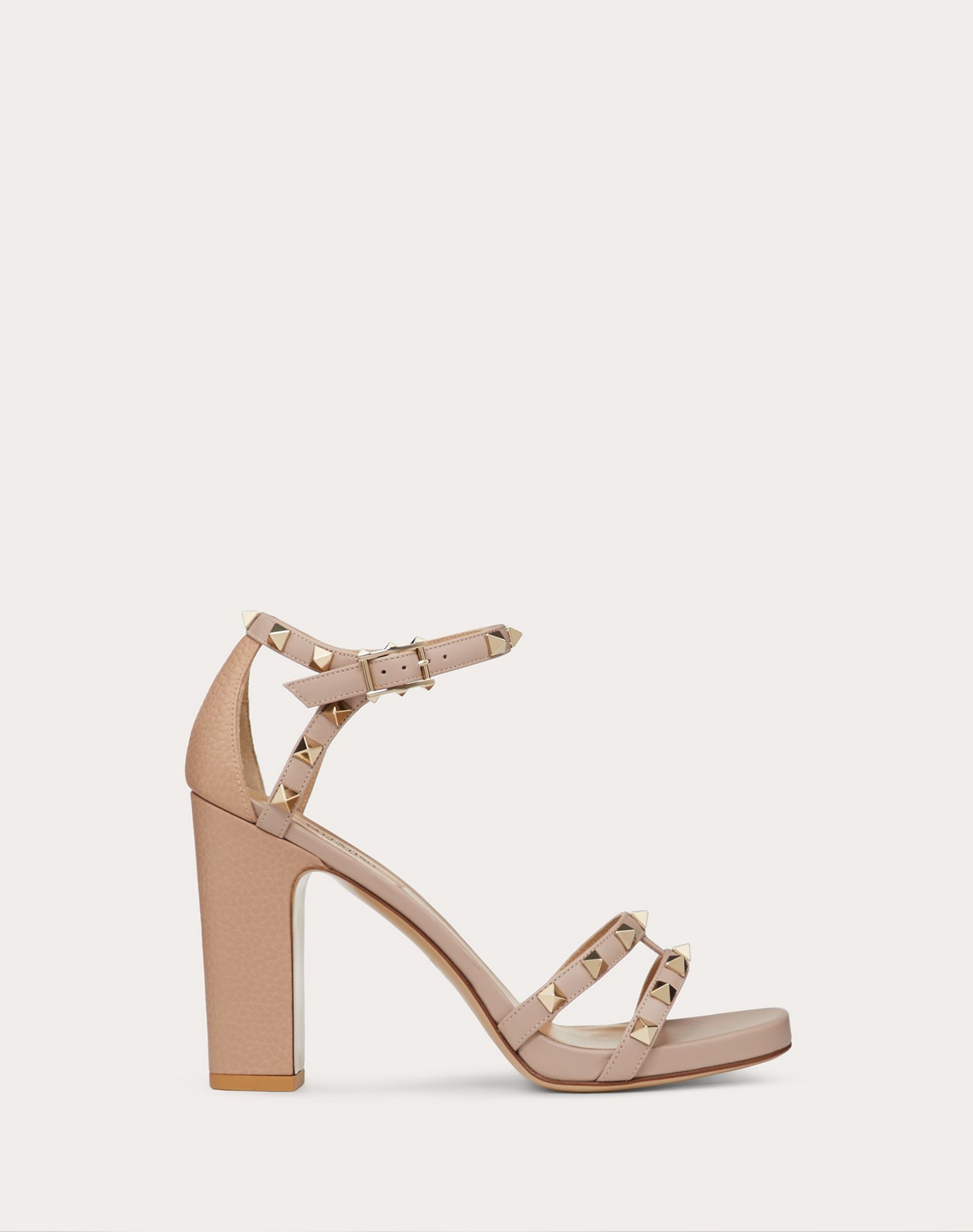 Rockstud elk-print calfskin sandal 100 mm - 1