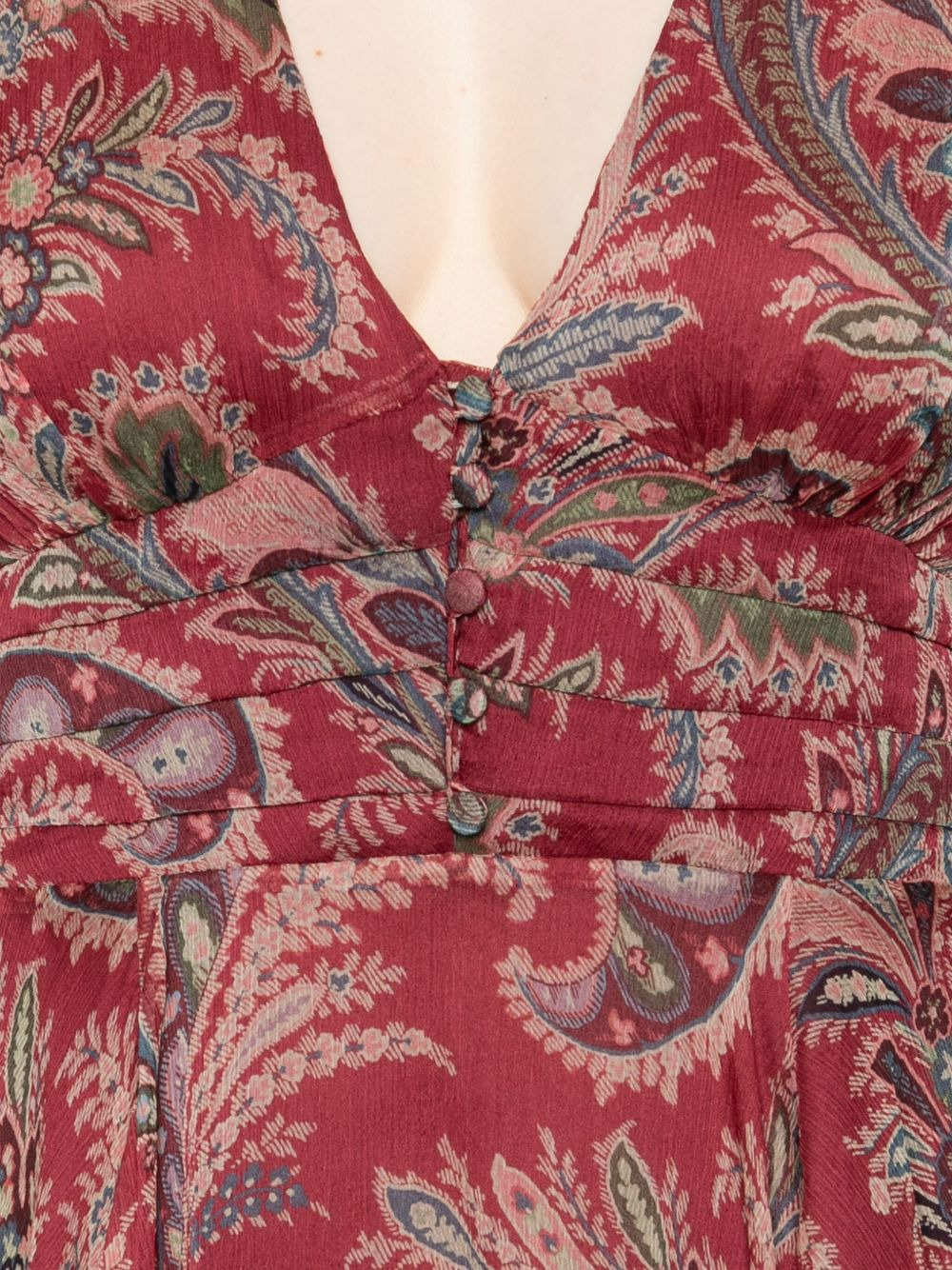 paisley-print v-neck mini dress - 5
