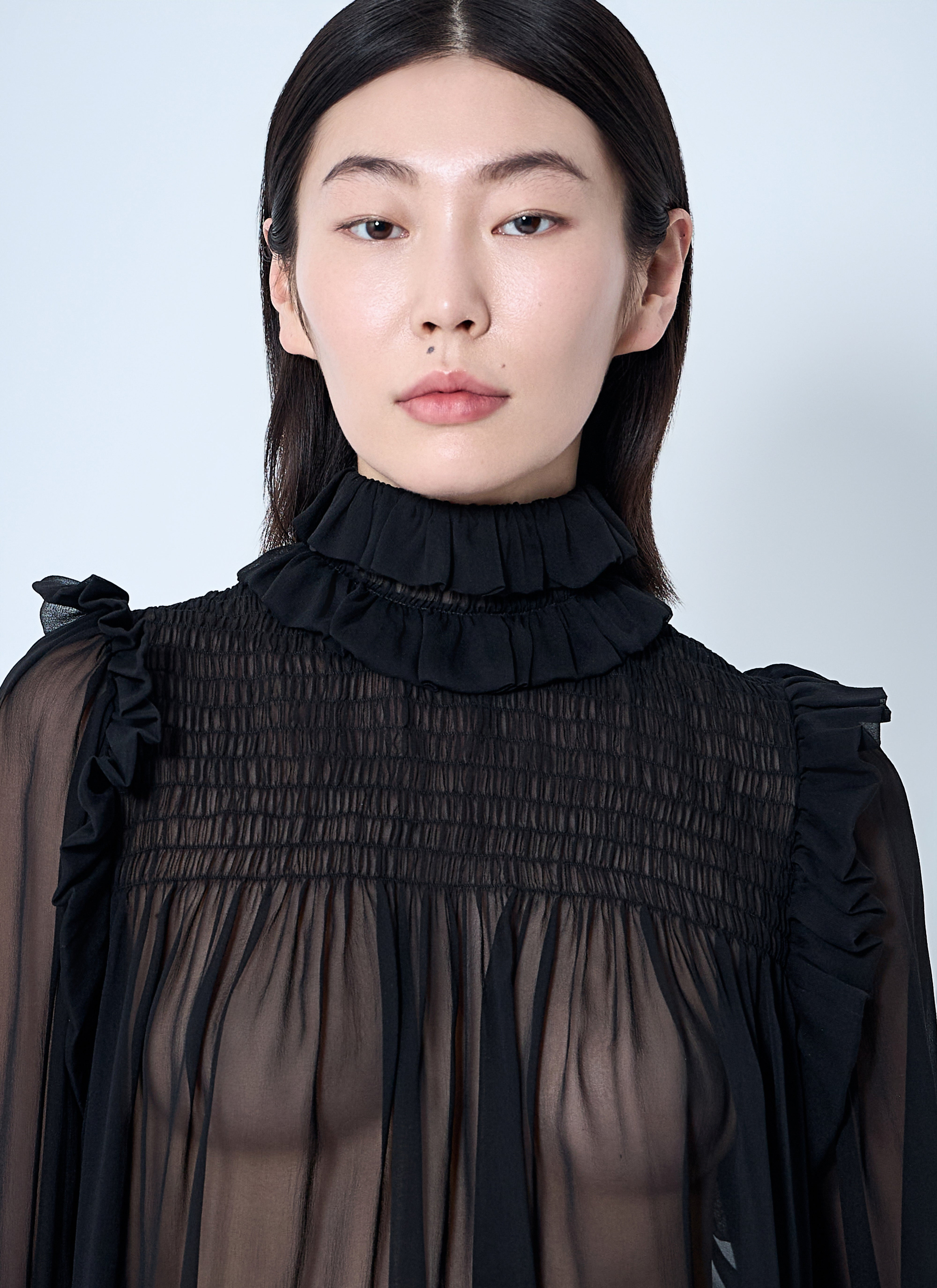 Saint Laurent Women Ruffled Silk Blouse - 5