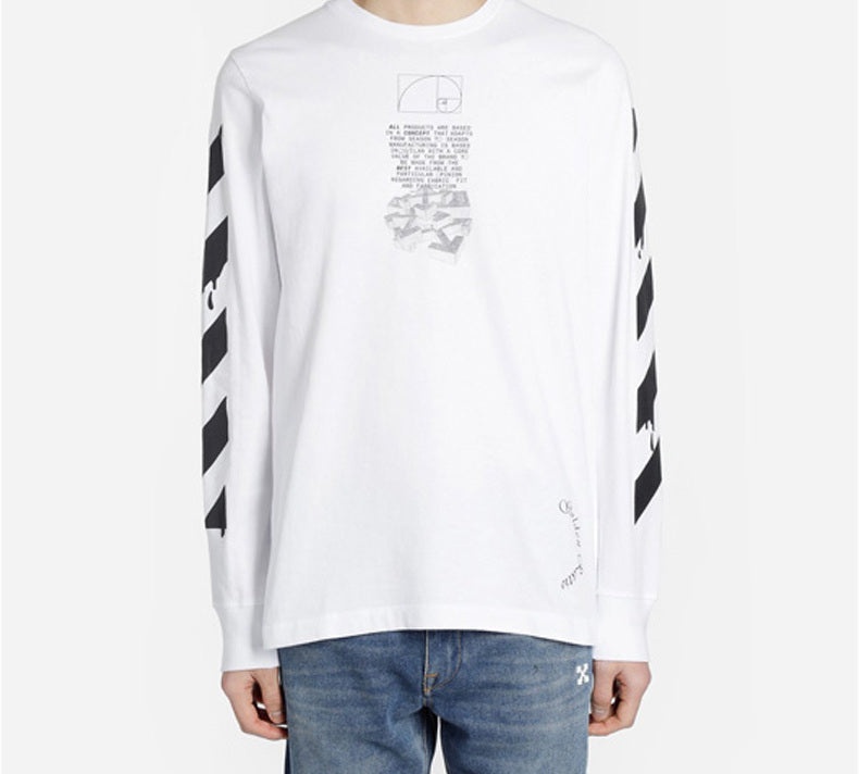 Off-White Dripping Arrows Logo Printing Men White OMAB001R201850050110 - 3