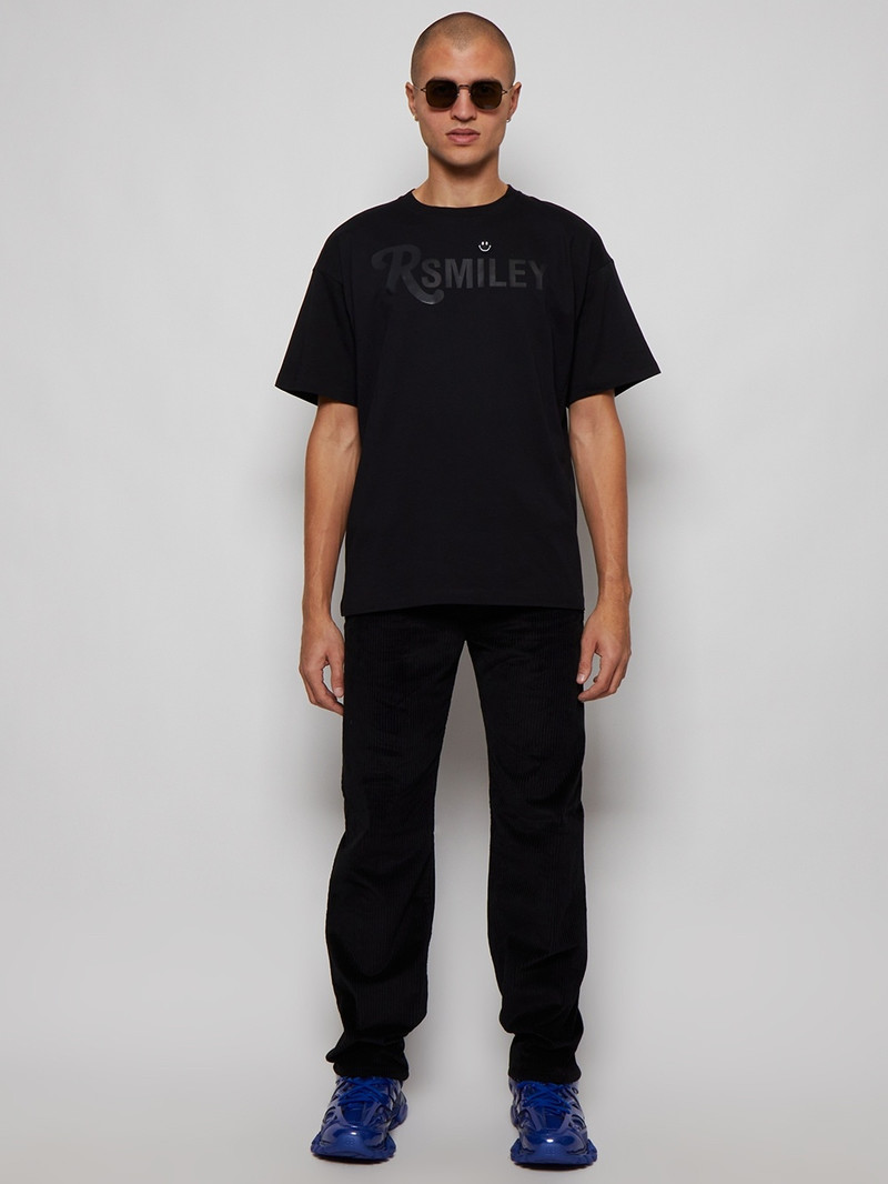 Raf Simons RS Smiley Print Big-Fit Tee Black outlook