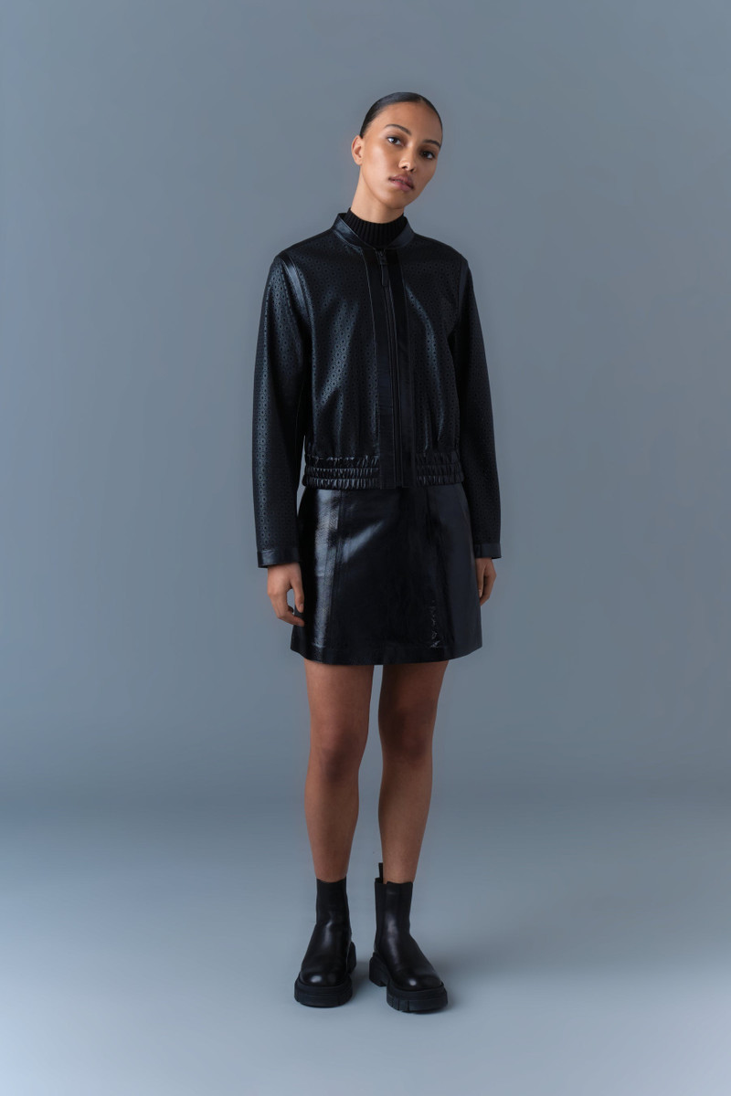 MACKAGE NOELIA Perforated Leather Bomber Jacket outlook