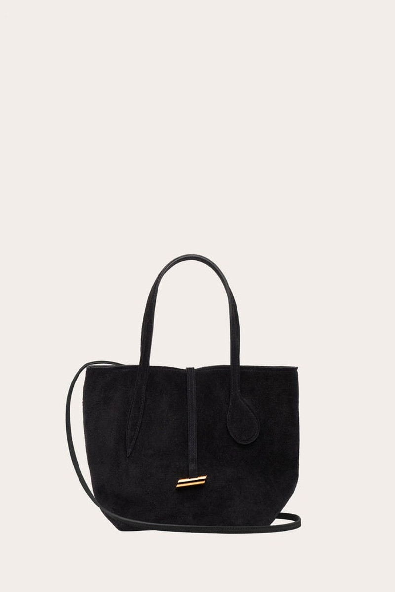 SPROUT TOTE MINI BLACK SUEDE 1