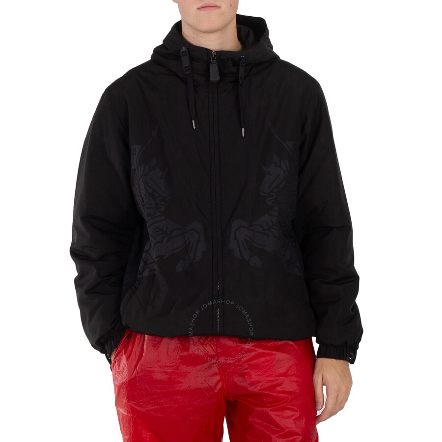 Burberry Black Equestrian Knight Design Printed Jacket - 3
