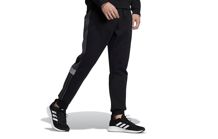 Men's adidas Side Stripe Contrasting Colors Bundle Feet Sports Pants/Trousers/Joggers Black HG6760 - 3