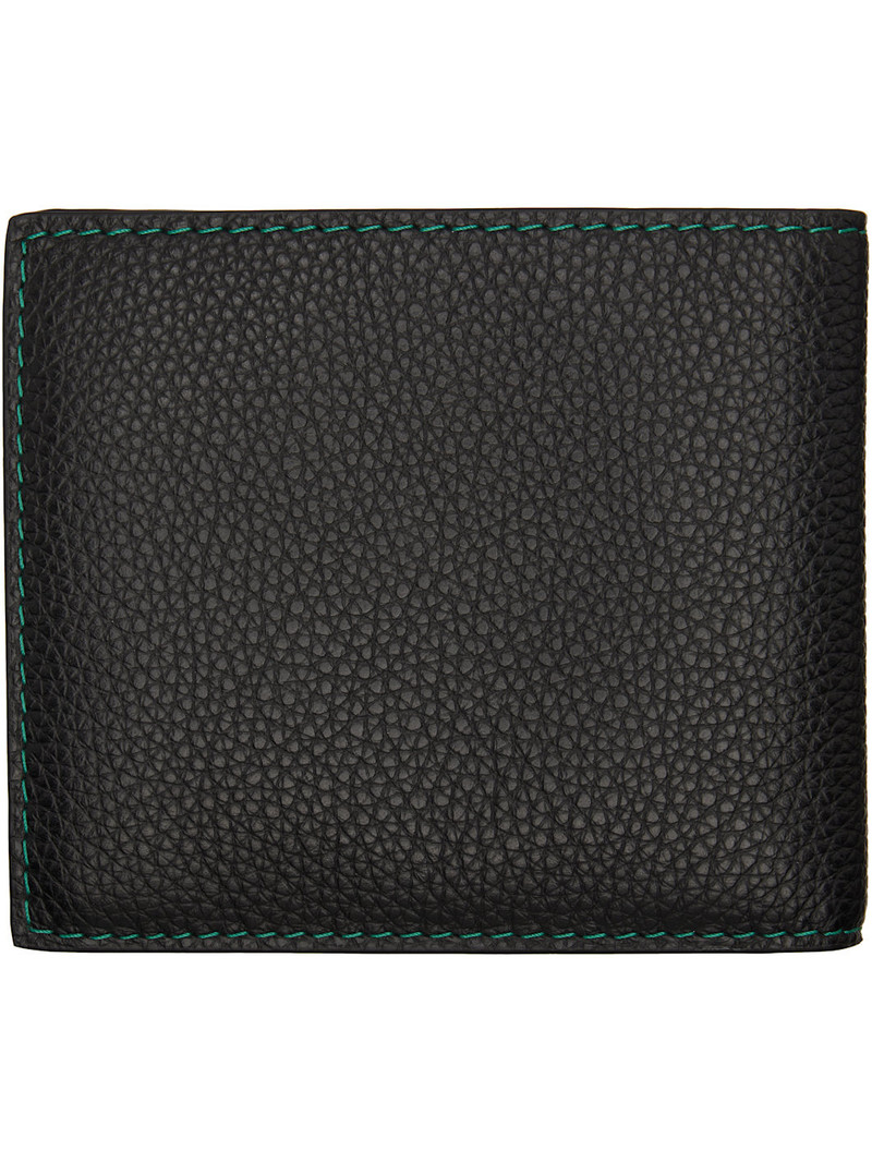 Marni Black Contrast Stitching Leather Bifold Wallet outlook
