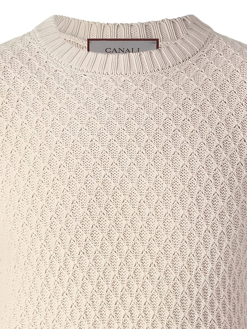 Canali diamond-knit crew-neck sweater outlook