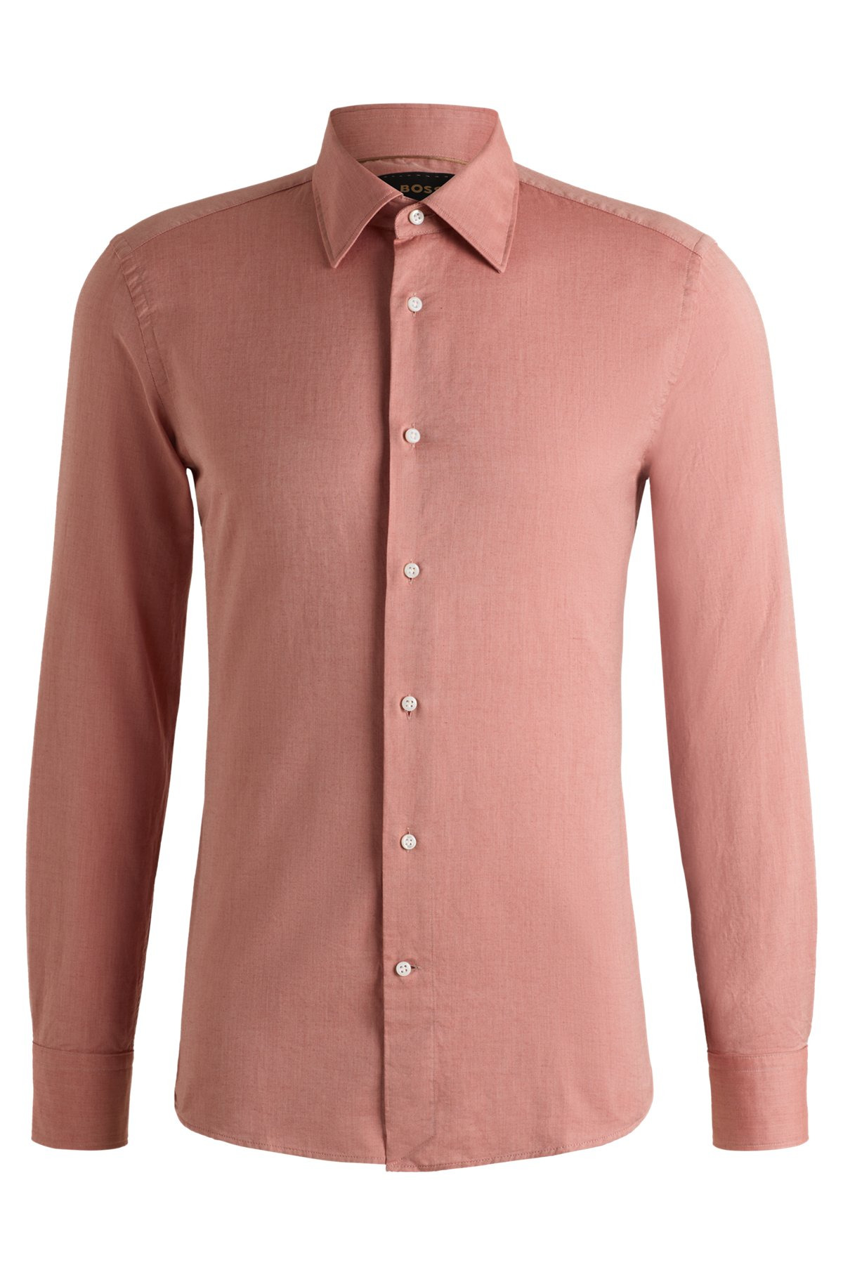 SLIM-FIT SHIRT IN ITALIAN-MADE COTTON-CASHMERE TWILL - 1