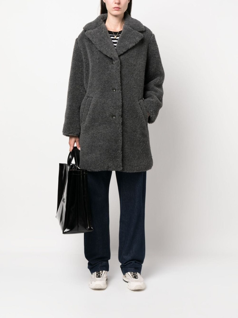 A.P.C. Nicolette brushed single-breasted coat outlook