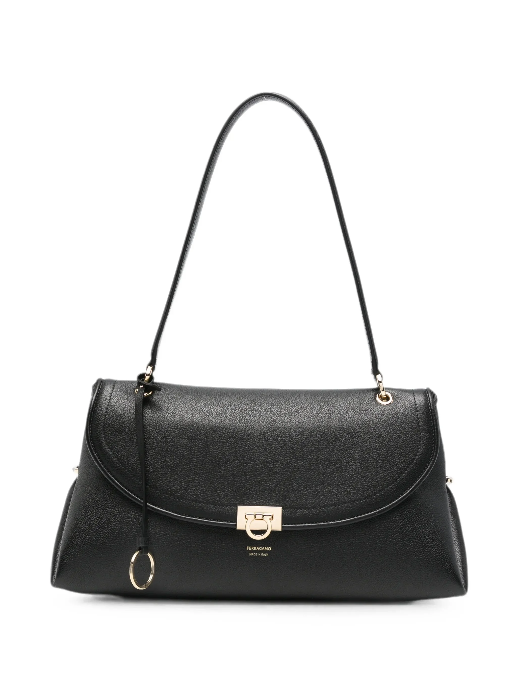Ferragamo Gancini Pebbled Leather Tote Bag - 1