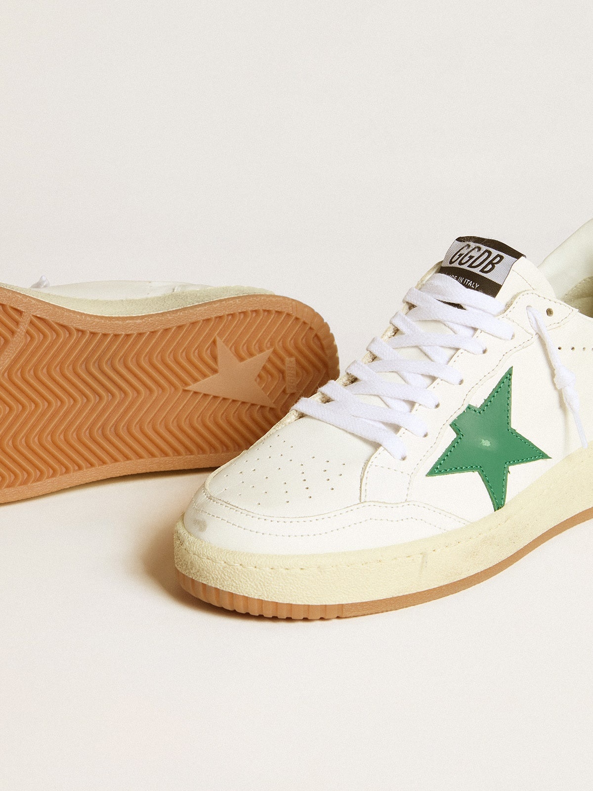 Women's Ball Star 2 with green leather star and metallic leather heel tab - 3