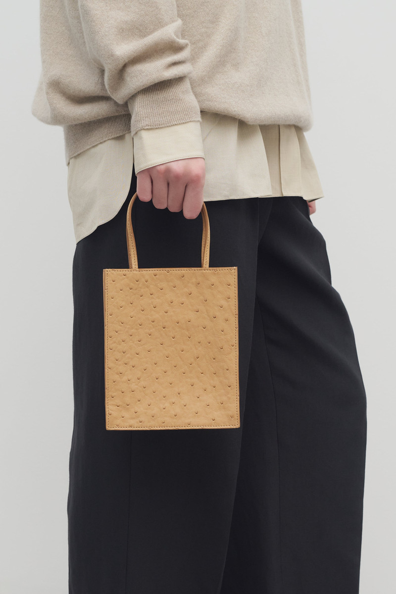 Small To Go Tote Bag in Ostrich 4
